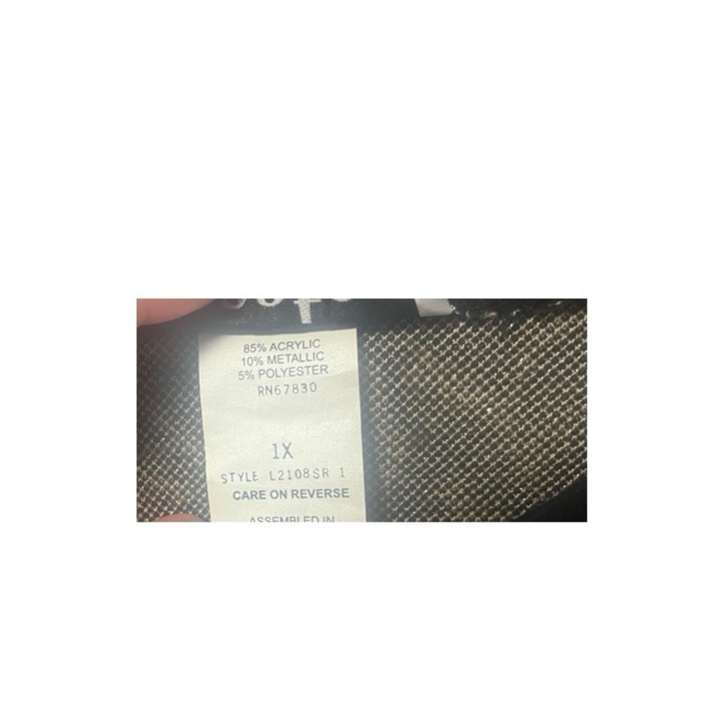 Eccotoo Vintage Metallic Leaf Print Cardigan Sweater - Picture 6 of 6